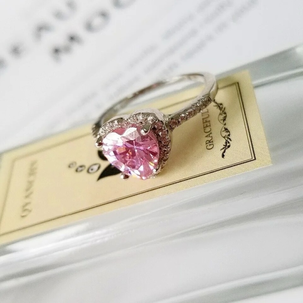 NEW  Sterling Silver Diamond Wedding Engagement Party Ring - Picture 5 of 7